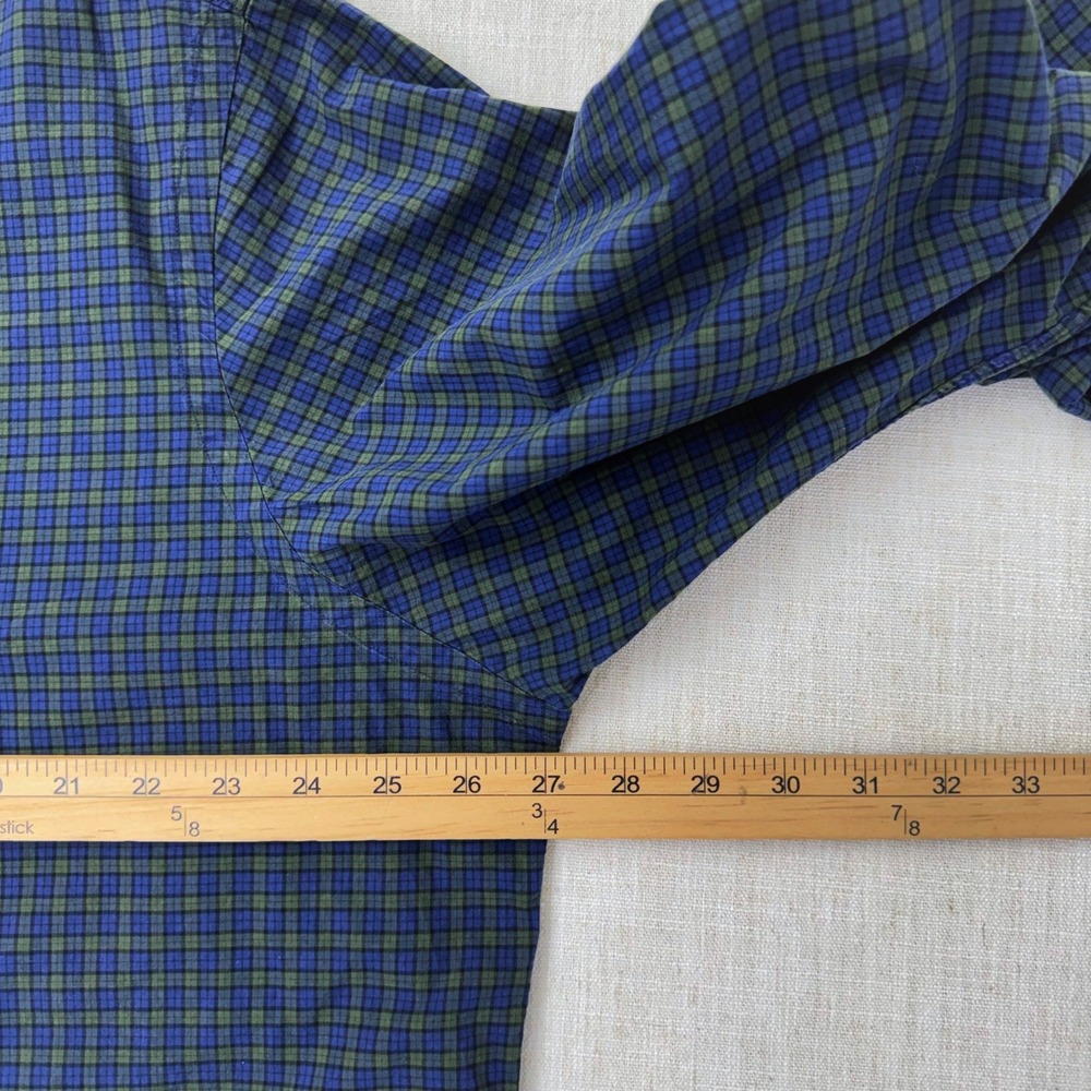 Ralph Lauren Mens XL Blue Green Plaid Cotton Button Down Shirt Pony Logo - Picture 7 of 13